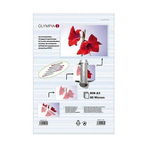 Pochettes de plastification - Olympia - A3 - 80 microns - 25 feuilles - Référence 9182