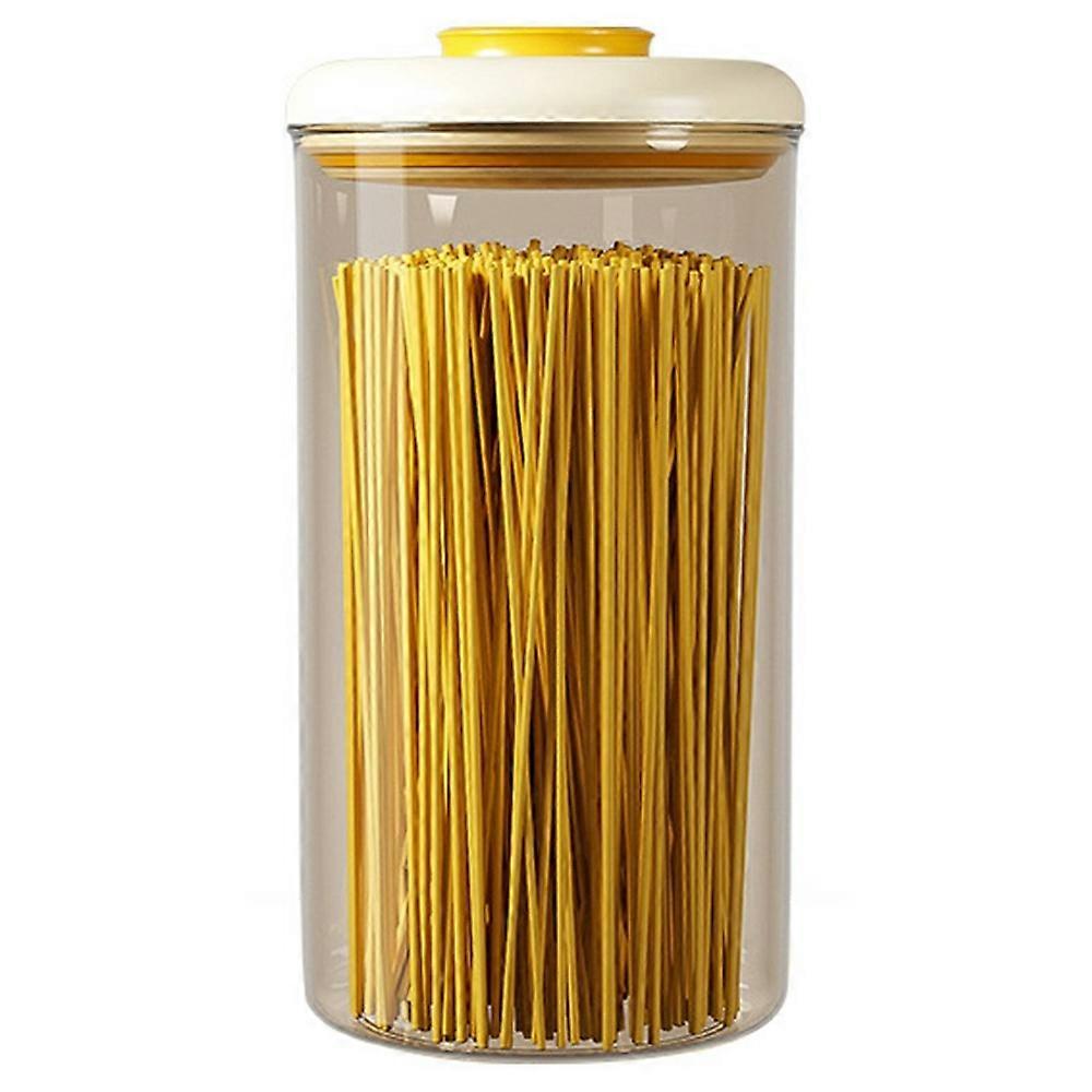 2400ml Round PS Airtight Container Push Button Grains Snacks Kitchen Food Storage Canister