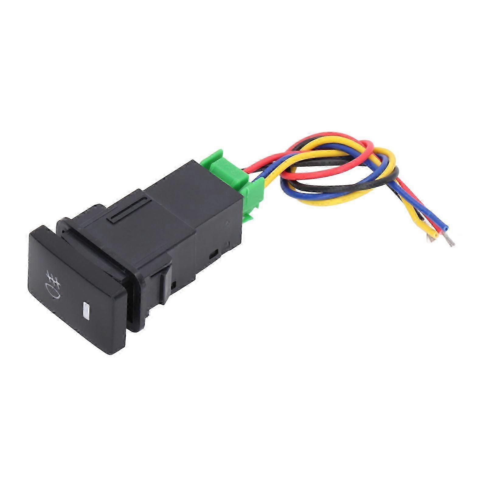 Push Button Switch 33.1x22.4mm LED Fog Lamp Switch Button with Cable for Car 12V