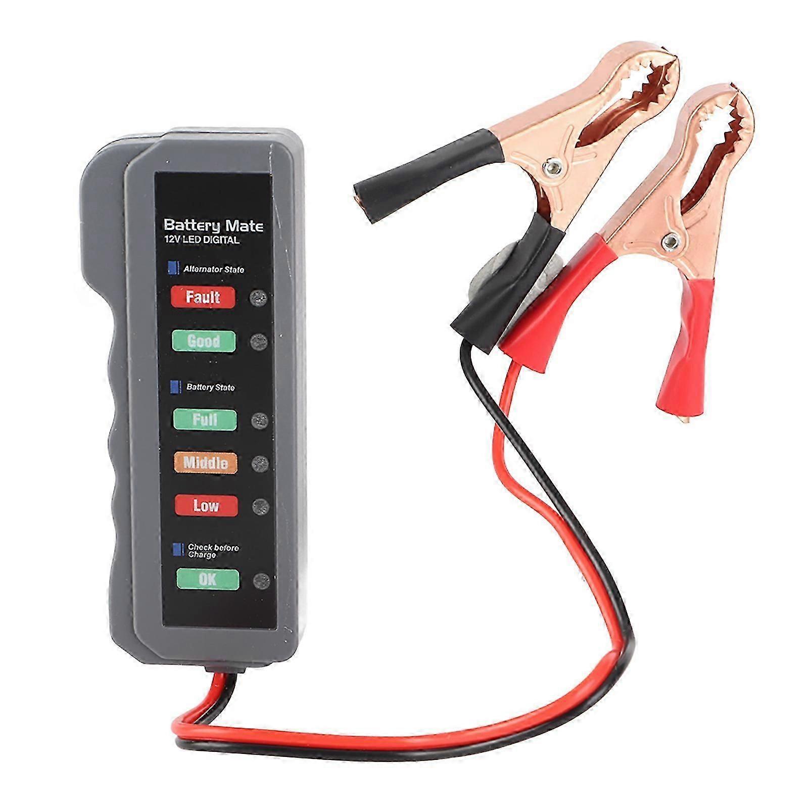 12V Car Battery Tester 6LED Lights Display Alternator State Check Automotive Diagnostic Tool