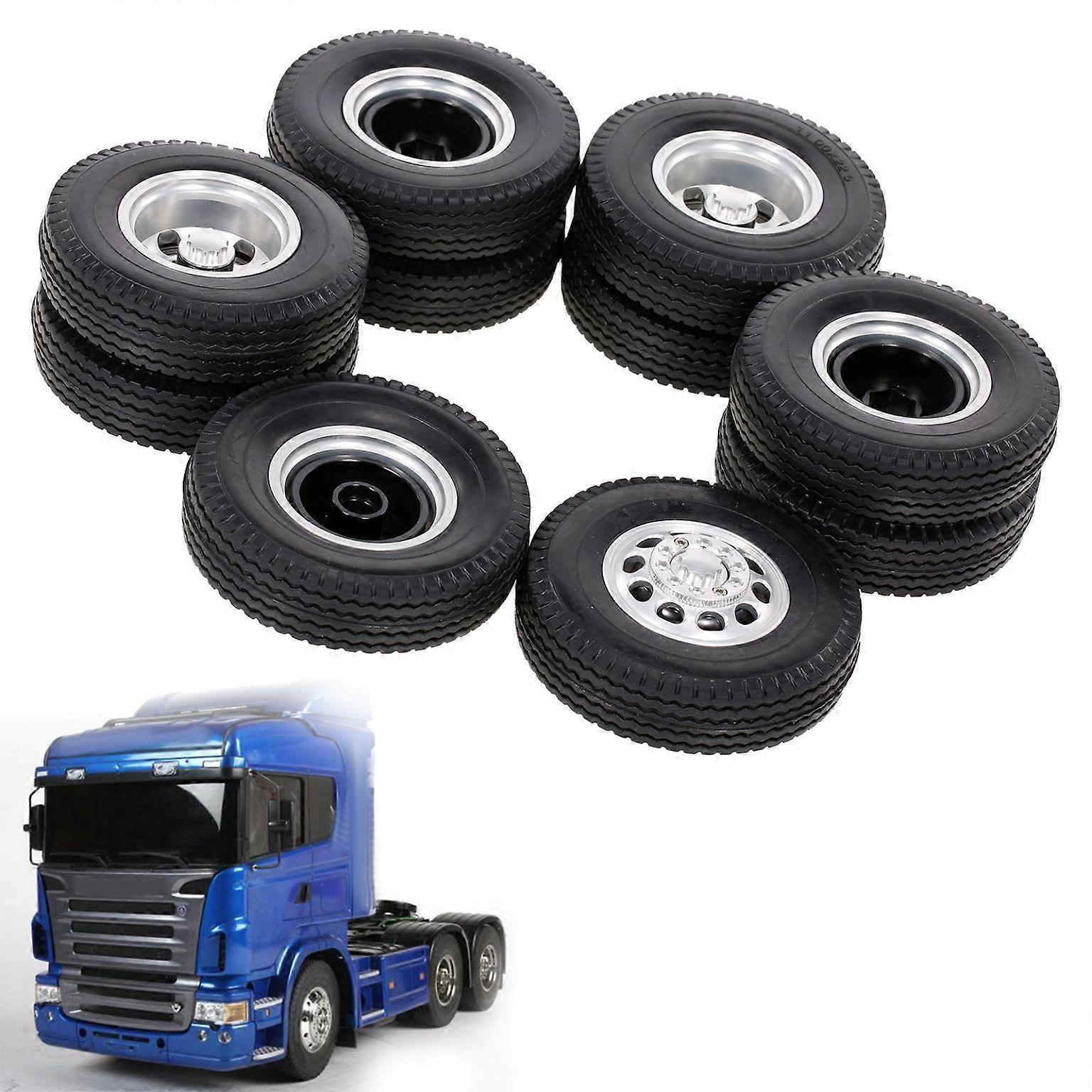 Tamiya 1:14 RC Rubber Tires - Compatible Wheels for 1/14 Scale RC Models