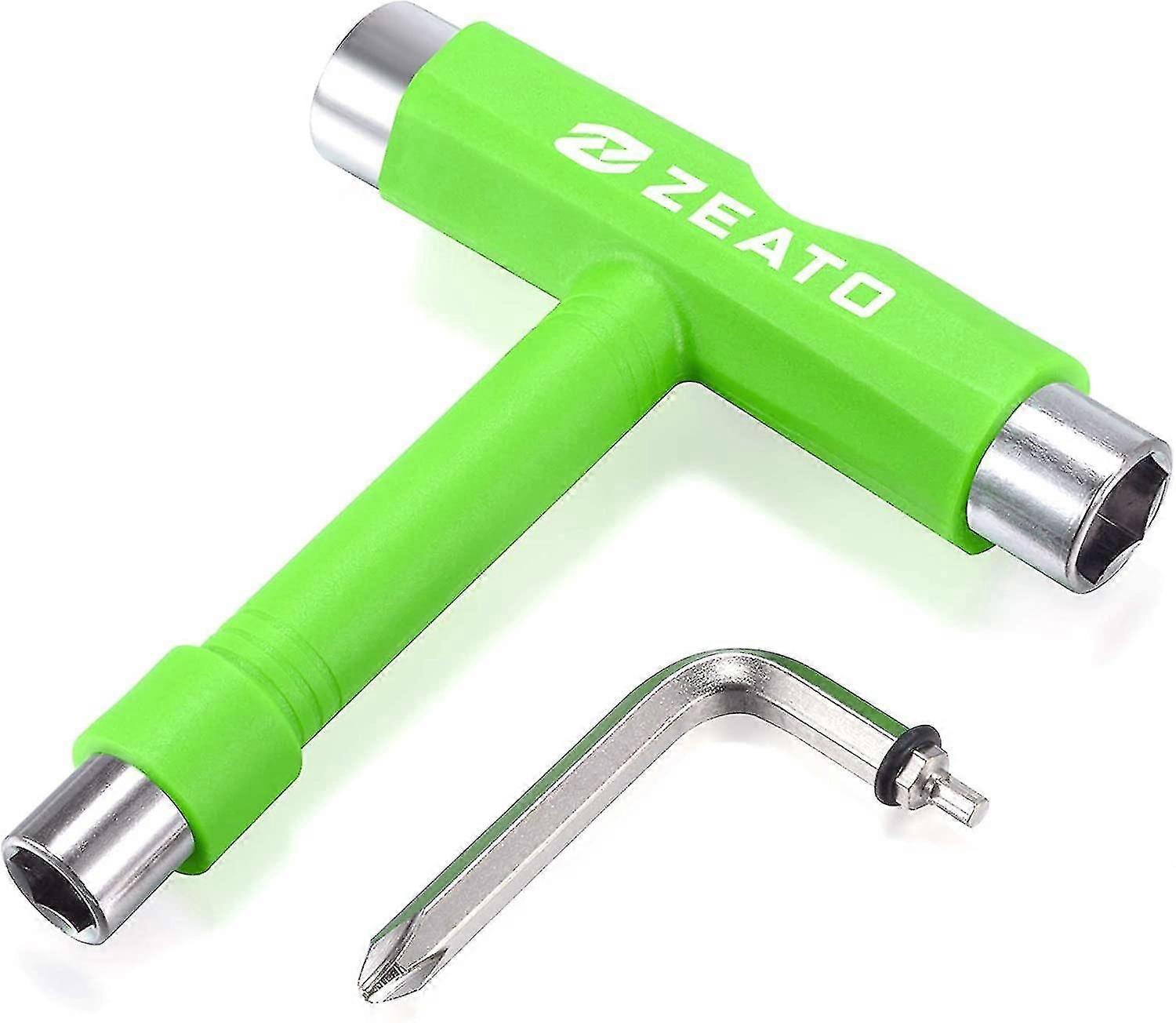 All-In-One Skate Tools Multi-Function Portable Skateboard T Tool Accessory With T-Type Allen Key And L-Type Phillips Head Wrench Screwdriver