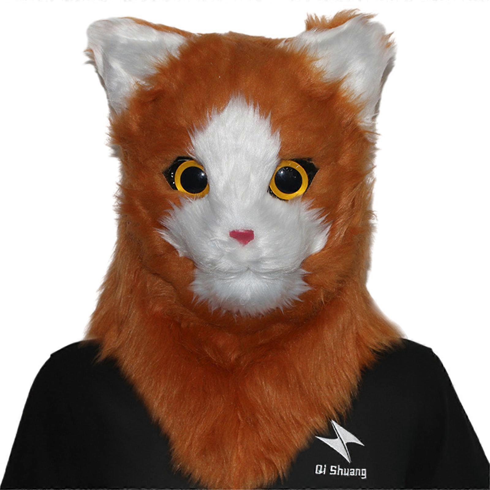 ハロウィンマスクリアルなマウスムーバー猫マスクハロウィンコスプレコスチュームパーティーデコレーション用動物の頭マスク小道具B