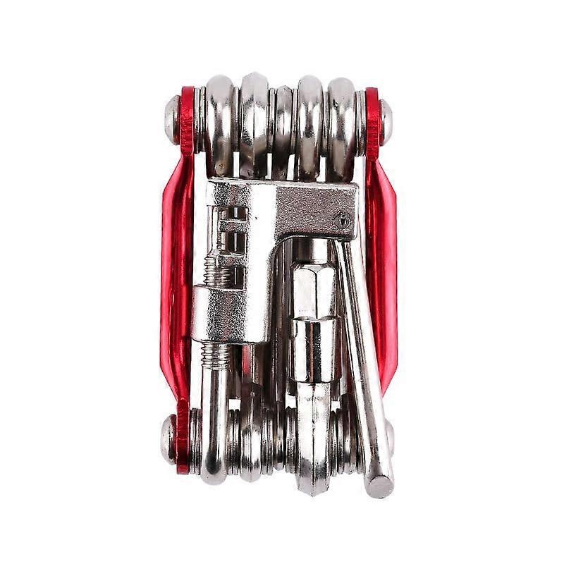 Multifunctional Folding Bicycle Vehicle Kit, Chain tool (red) Bicycle Repair Tool Set