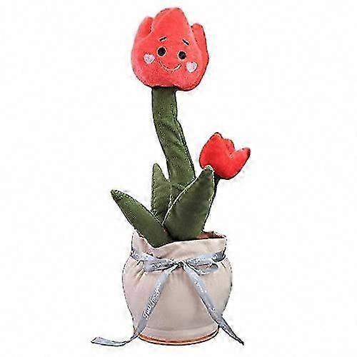 Repeating Multifunctional Tulip Dancing Plush Toy with Talking Flower