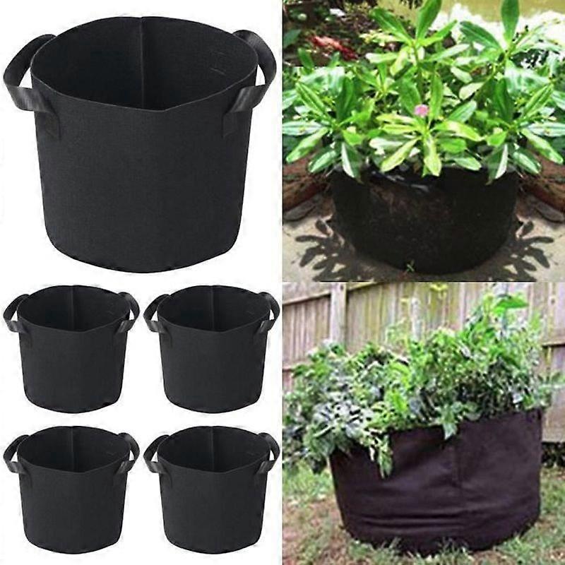 TEMPSA kit 5pcs Plant Grow Bag 5 Gallons With Black Felt Handle 25x30cm