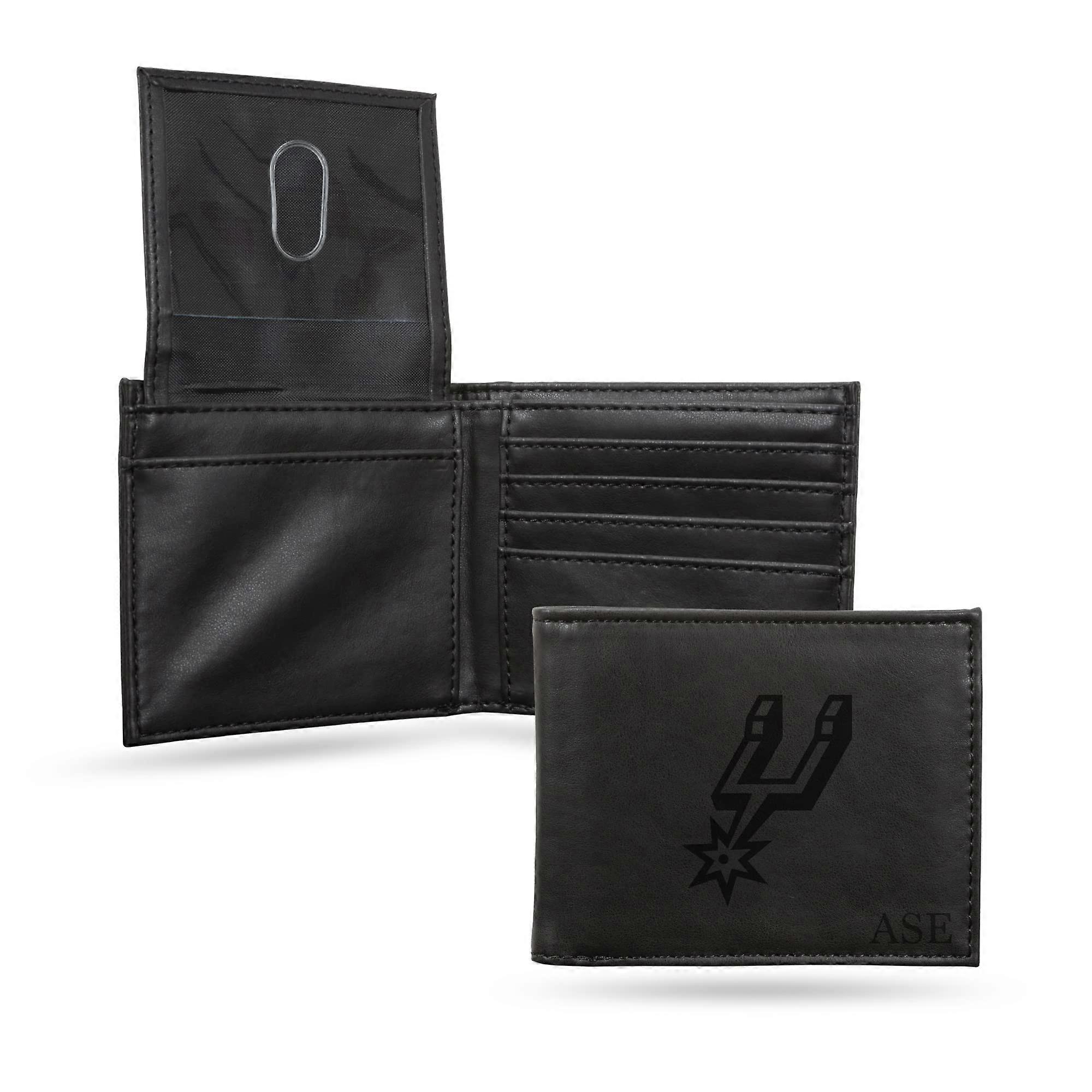 Black Personalized Laser Engraved Billfold Wallet Slim Lightweight