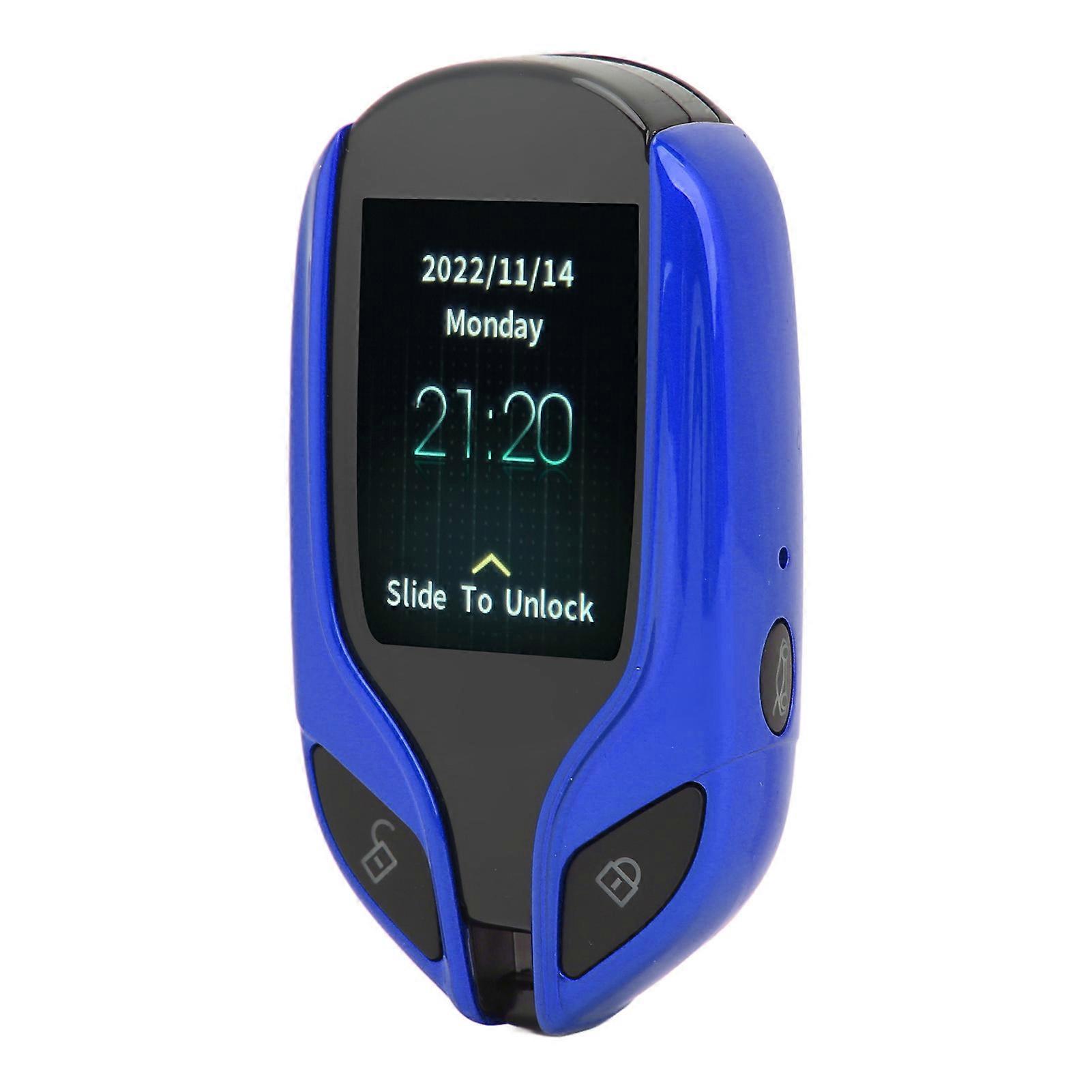 LCD Screen Smart Key Universal Long Standby Time PKE Keyless Entry System for All Models with One Button Start Blue