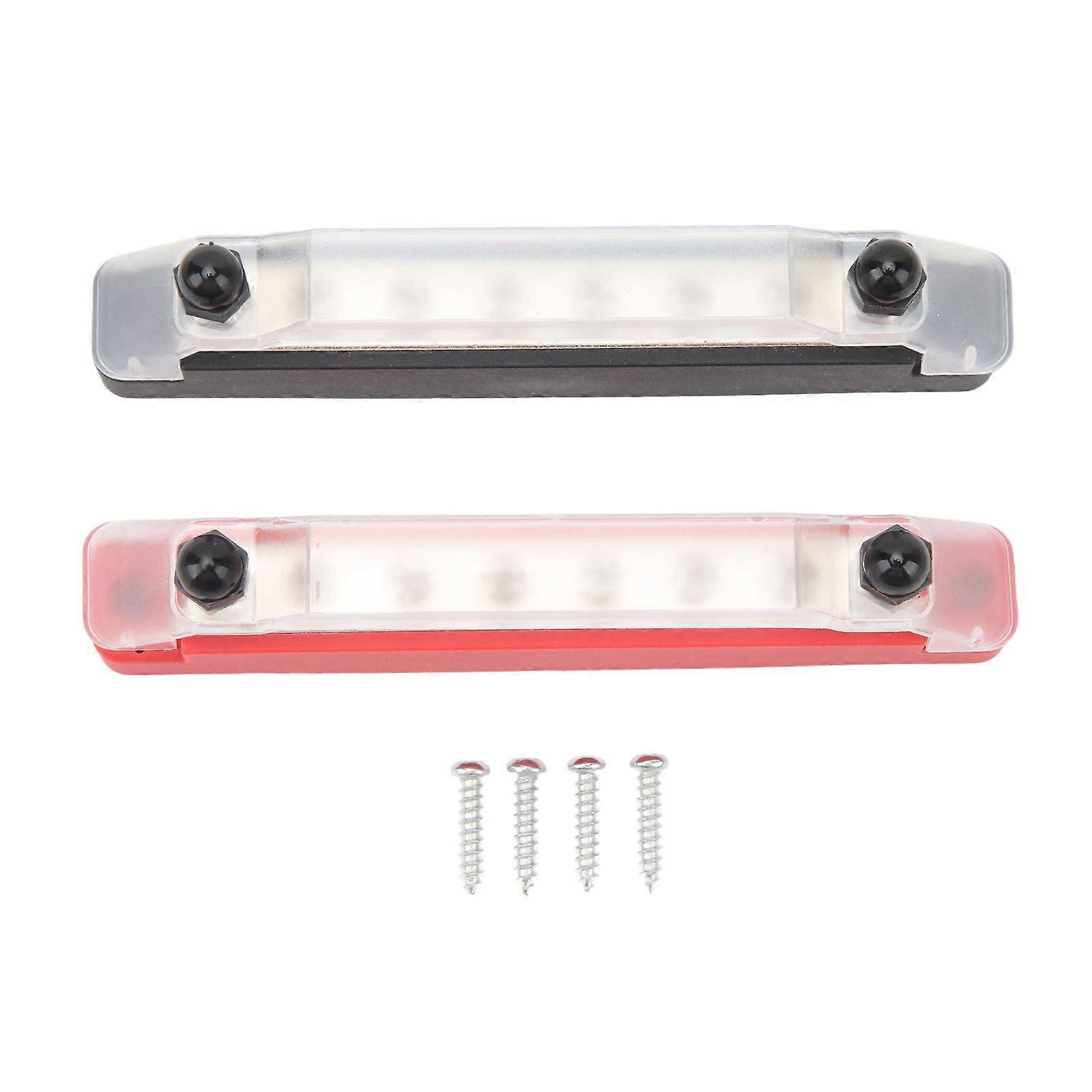 1 Pair M6 Power Distribution Block High Current DC12V to 48V 150A Double Stud 8 Way Battery Bus Bar Black Red for Car Ship
