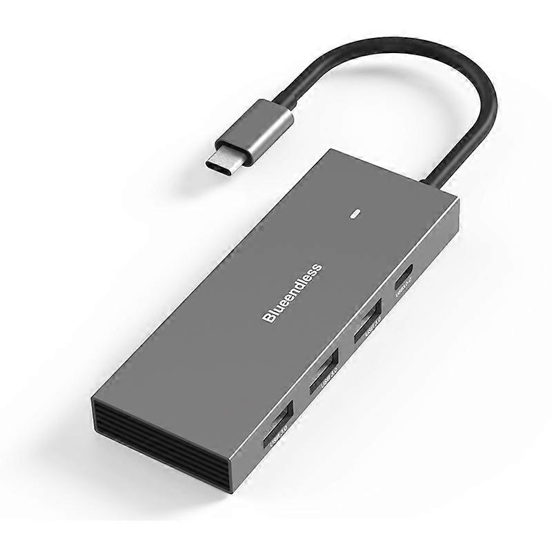 Blueendless 4K60Hz + Data Port Type-C Docking Station USB3.0 Splitter 6-in-1 Gray