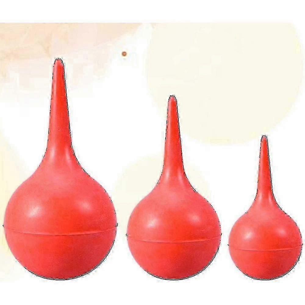 Set de seringues en caoutchouc rouge avec 3 tailles de poire de lavement (30ml 60ml 90ml) et gouttes auriculaires - YRF
