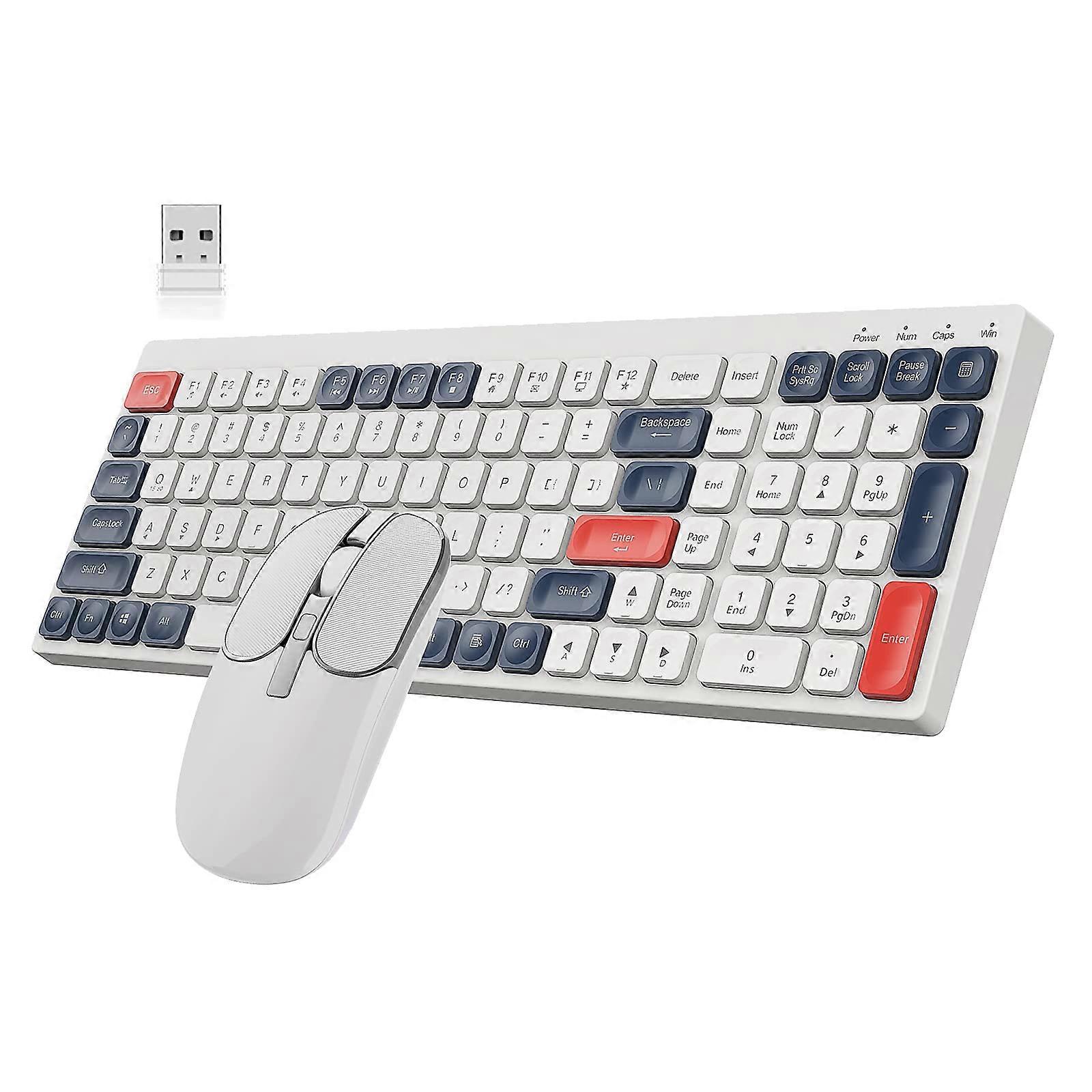 Bluetooth Wireless Keyboard and Mouse Combo TriMode (BT5.1BT5.12.4GHz) Rechargeable, for Laptop/Mac/iPad