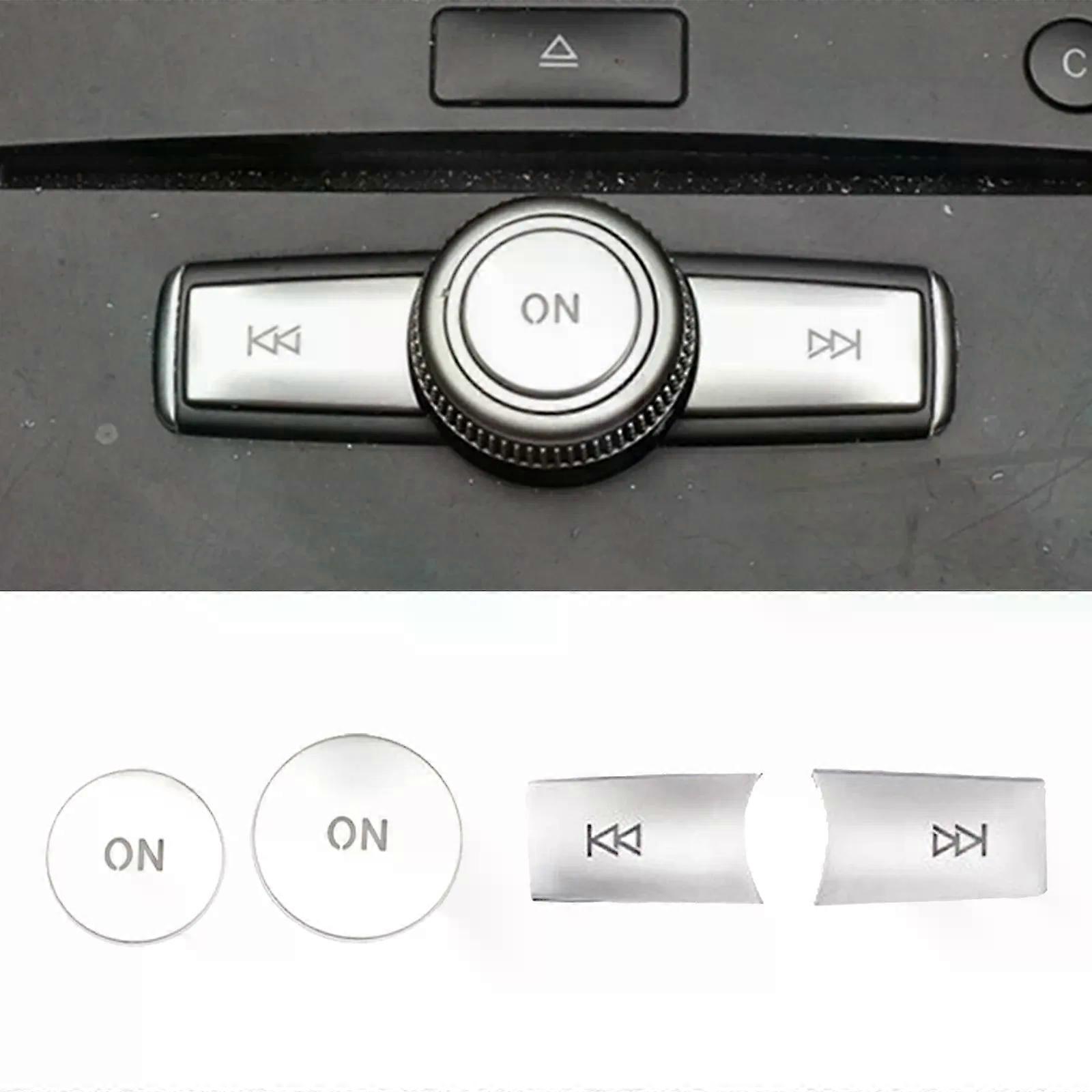 Car Console CD Panel Multimedia Switch Buttons Sequins Volume Button Cover compatible for  Mercedes Benz C E Class W204 W212 GLK X204