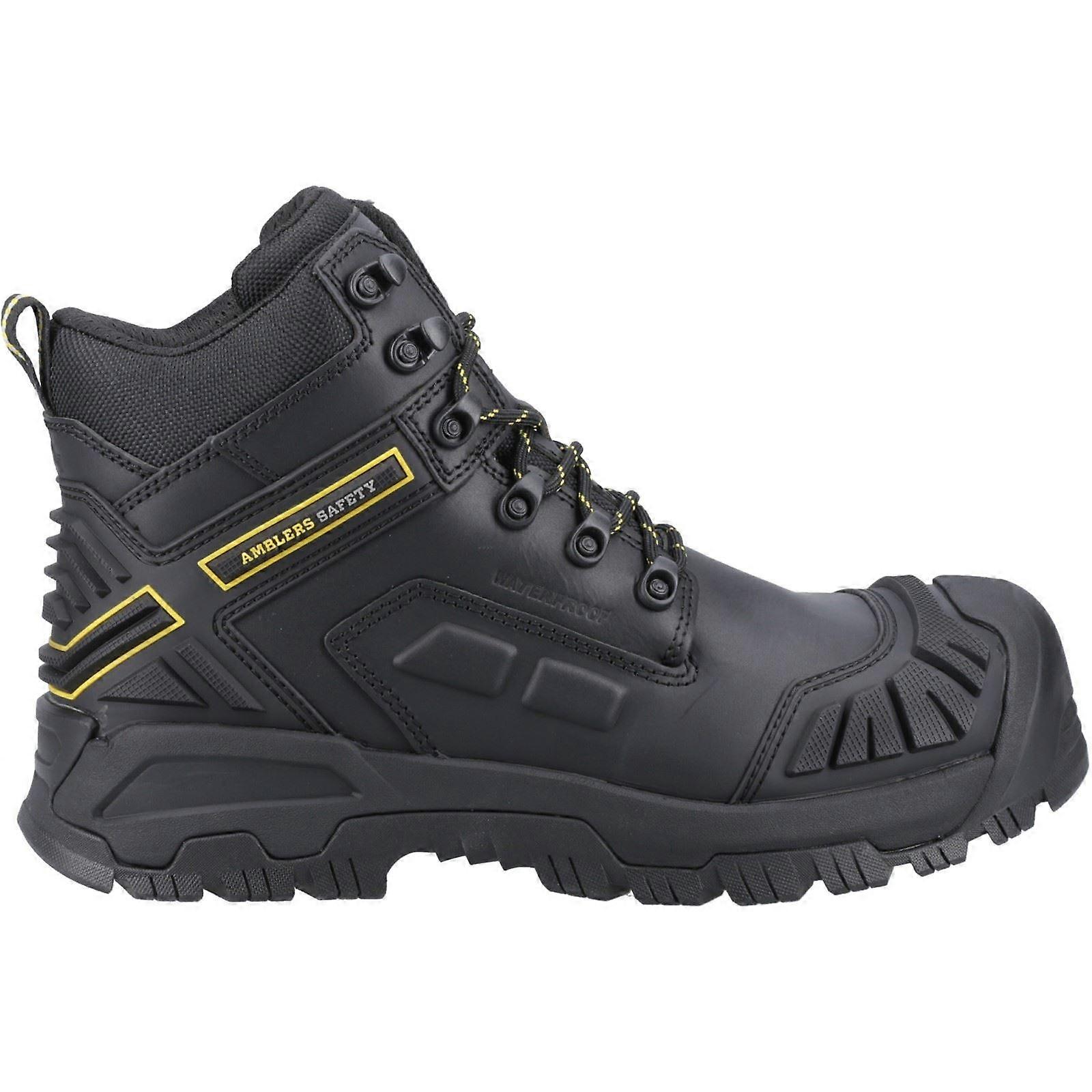 Amblers Safety Flare Black Leather Male Waterproof Safety Footwears-13