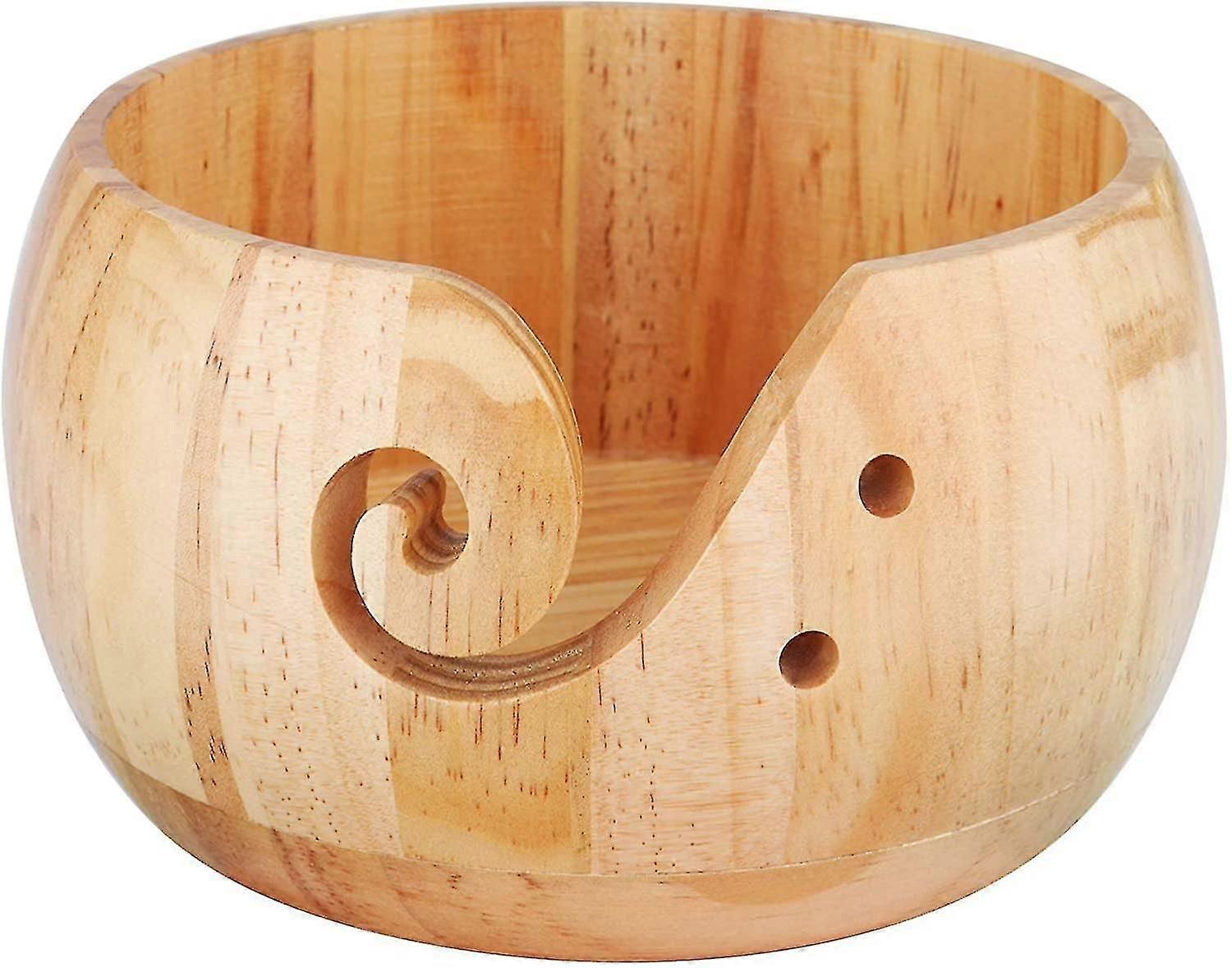 Yarn Bowl, Big Wooden Knitting Bowl, Large Yarn Bowls For Crochet And Knitting Project, Diameter 15cm/6 Inch, No Lid, Knitter Gifts, Bamboo