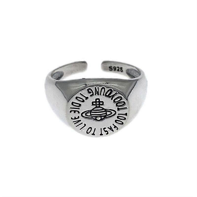 Saturn Planet Antique Silver Adjustable Ring Thumb Retro