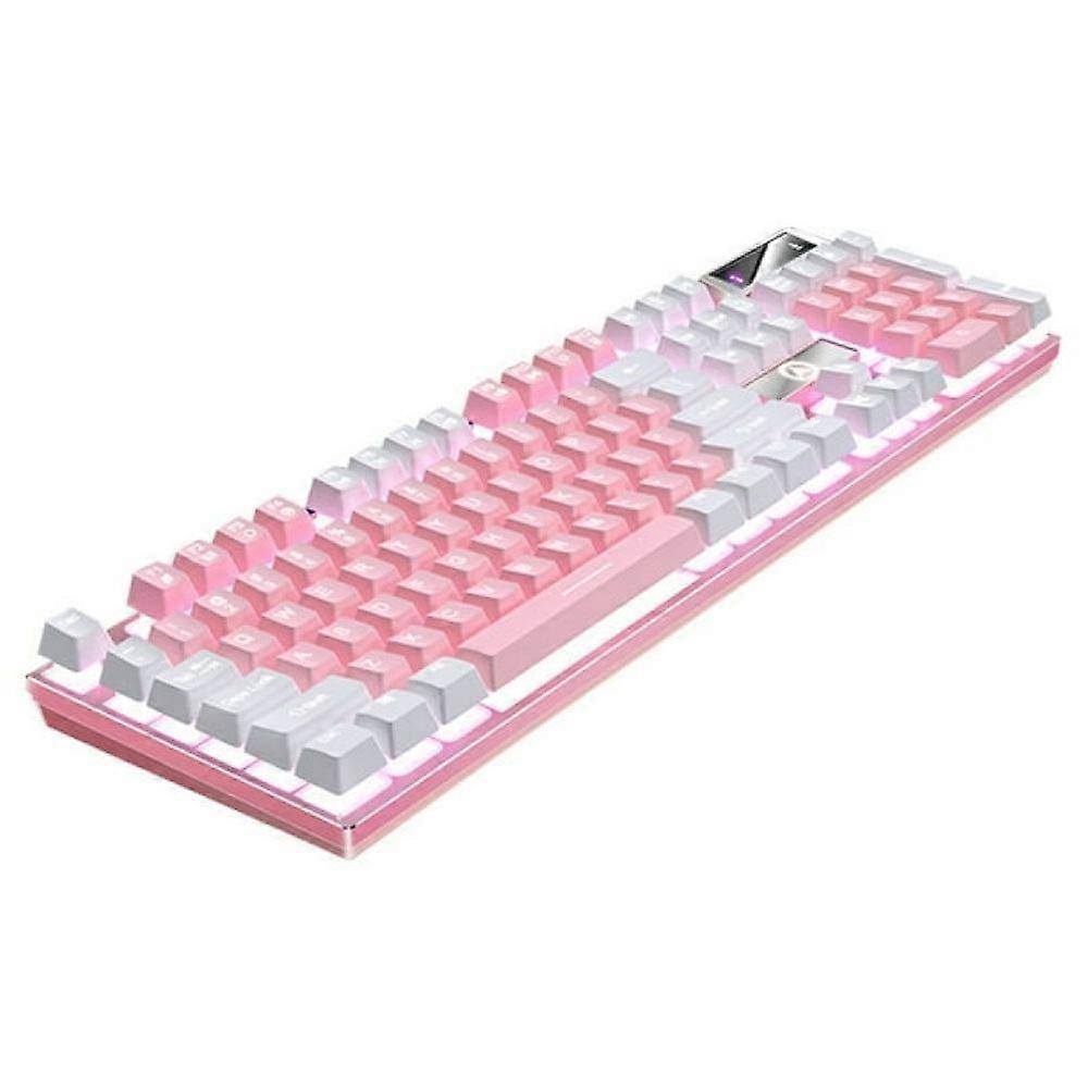 Stylish Wired Gaming Keyboard - Durable ABS Pink Design for Office & Gaming, Computer & Electronics Compatible