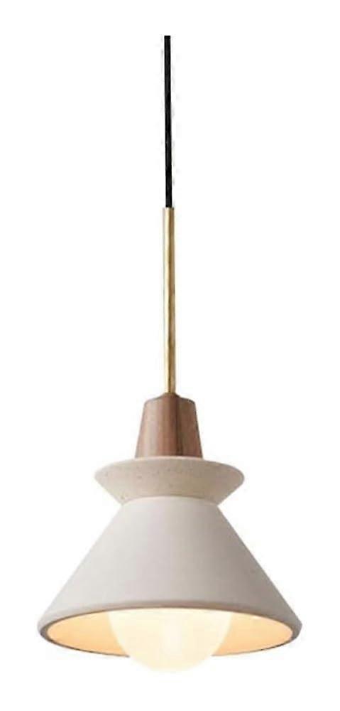 Cement Wood Material Pendant Light Triangular Circular Chandelier Japanese Pastoral Style E27 Hanging Light Size B