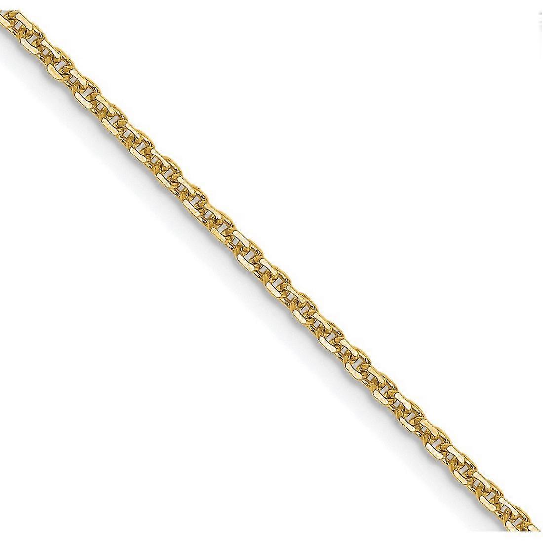 Or jaune massif 14 carats 1,4 mm scintillant taille forzantine Collier chaîne-collier pour femmes et hommes - Longueur : 16 à