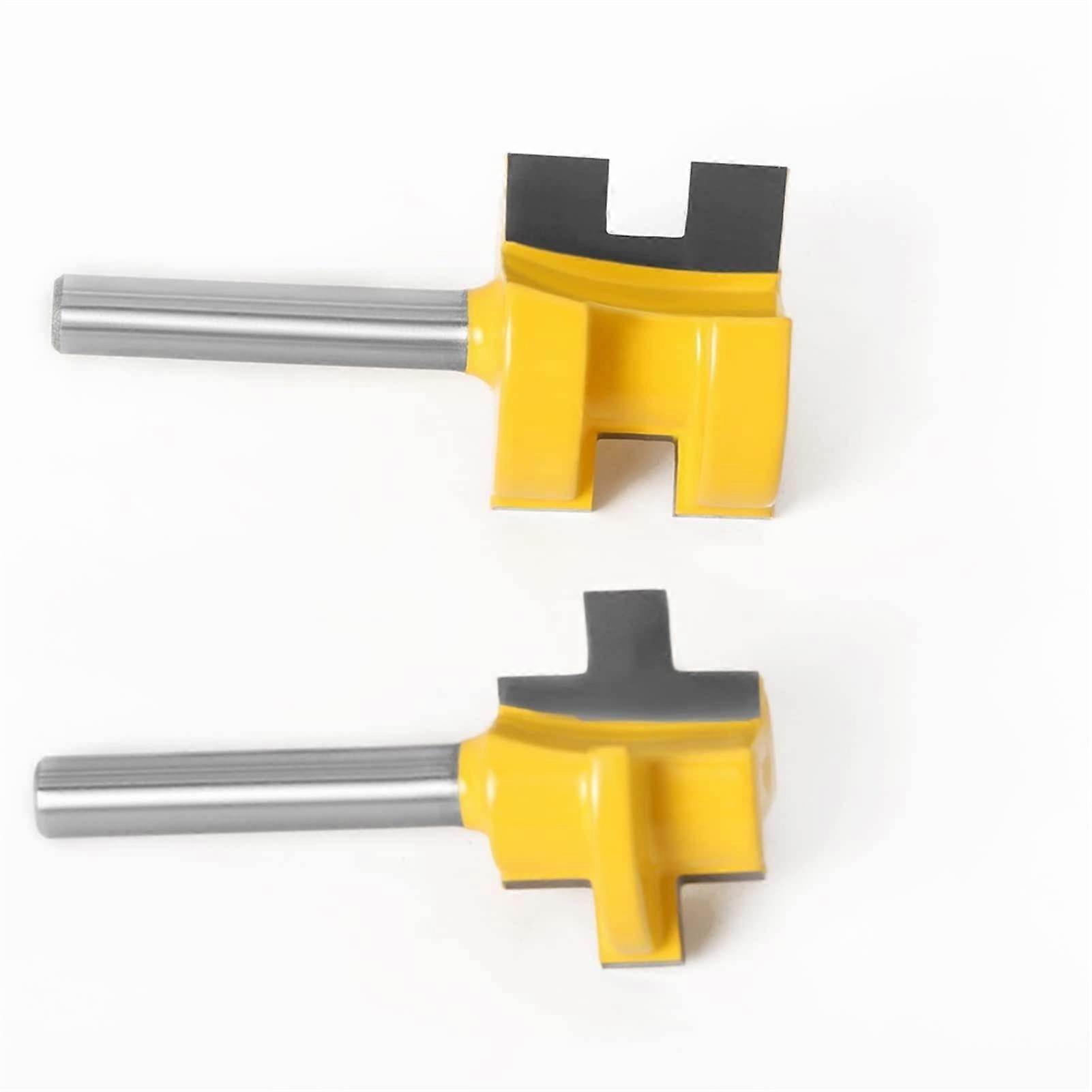 Jinchao-Router bits, 2pc Mini Tongue Groove Router Bit, 1/4' 6mm 8mm Shank Line Knife Woodworking Cutter