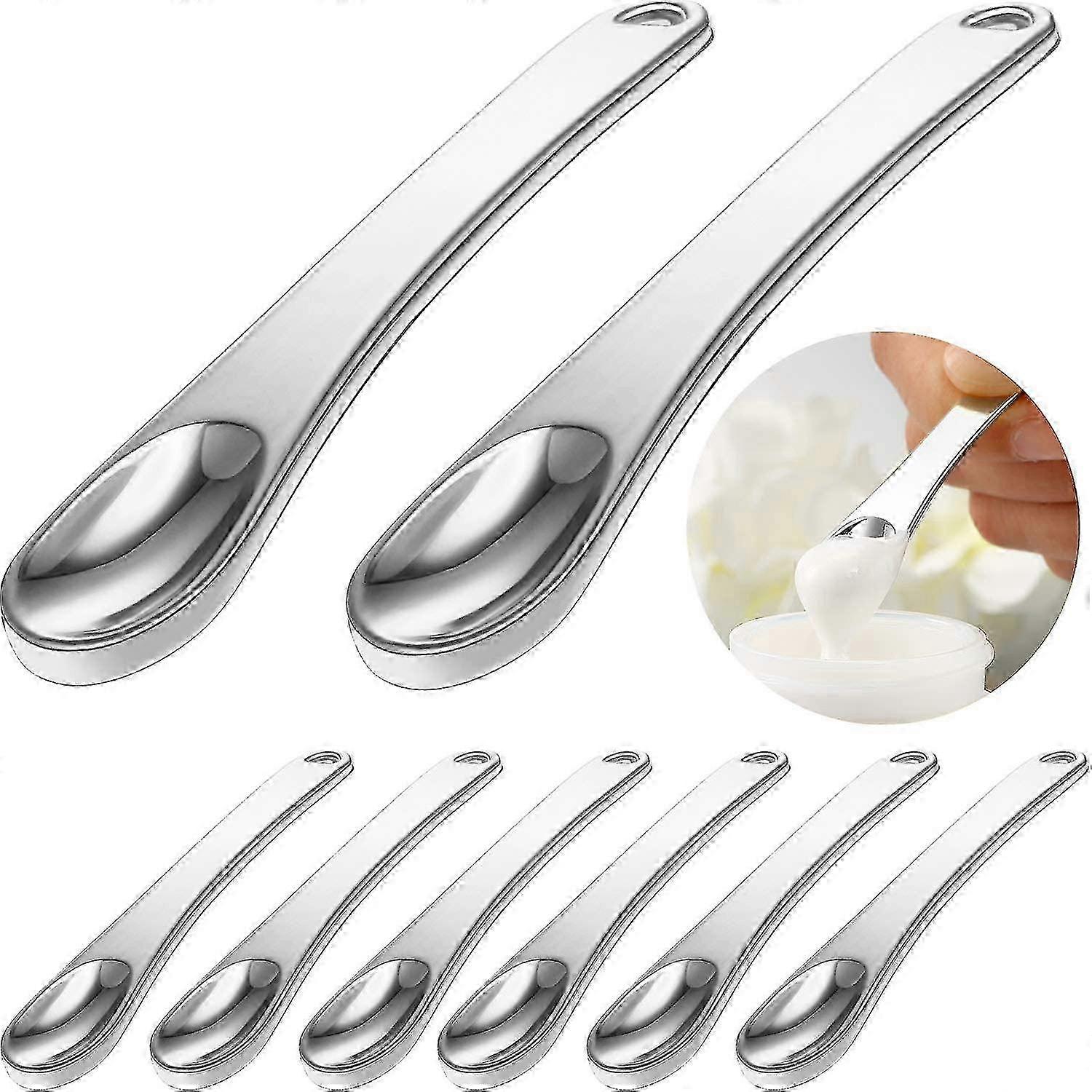 8-pack Mask Spatula Metal Makeup Spatula Applicator (silver)-FFY