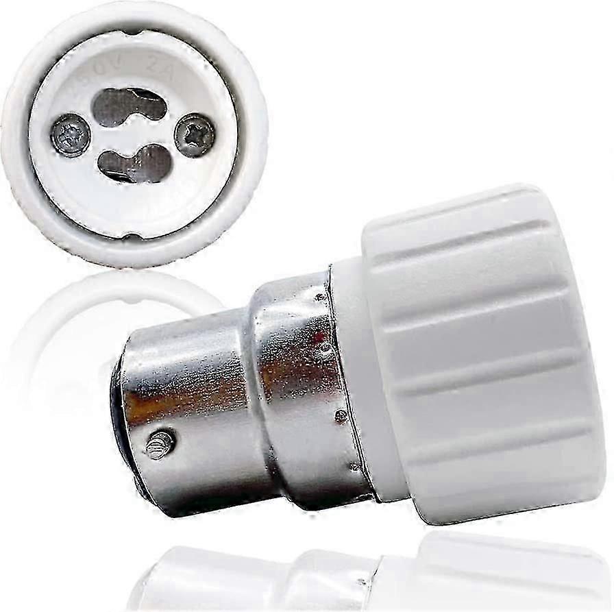 B22 to GU10 Lamp Base Converter, Bulb Socket Adapter, Heat Resistant Plug, 500W Max Wattage,Up to 220 Degrees-Pack of 2