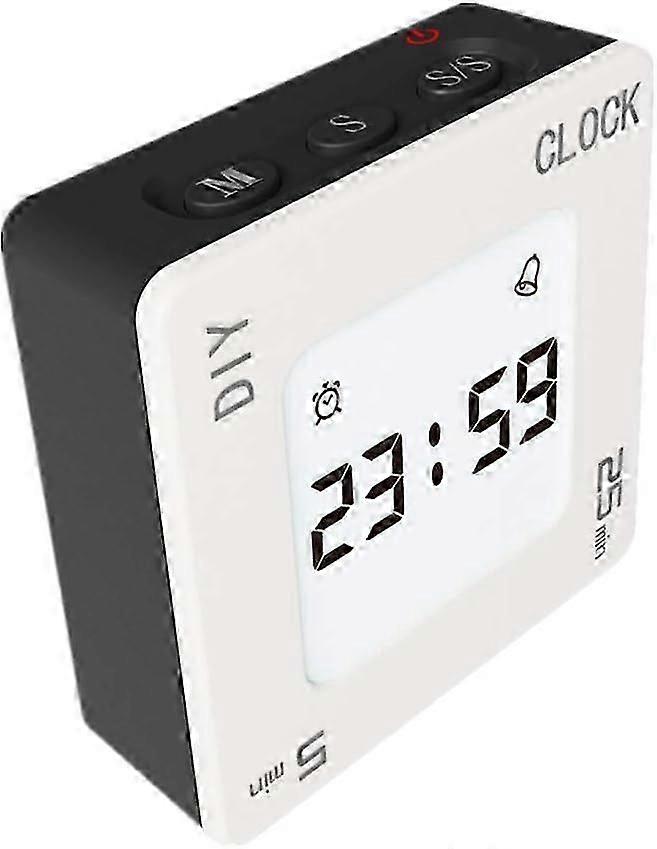 Office Timer with Clock, 5, 15, 25 and DIY Custom Set Time Minutes Preset Countdown Timer, Easy-to-Use Time Management Tool (black)