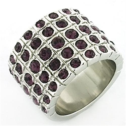 Ring Top GRD Crystal Amethyst LOA659 for Women Style Rhodium