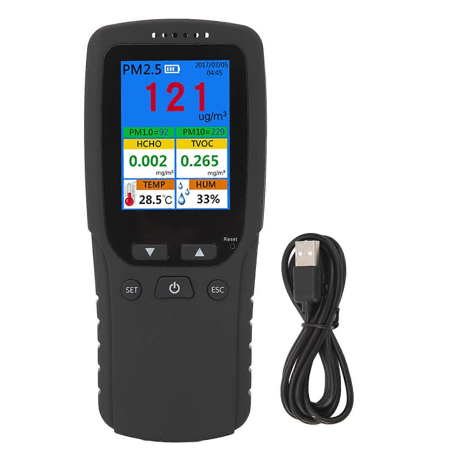 Advanced Air Quality Monitor - HCHO, PM2.5, TVOC Detection, Temp & Humidity Sensor