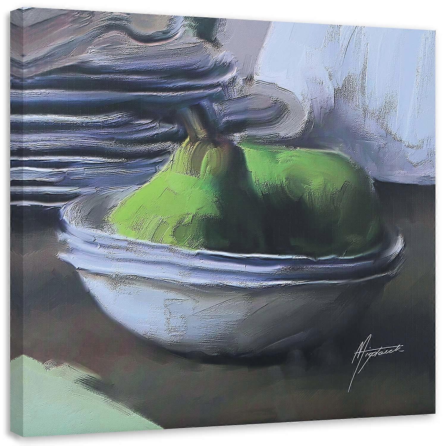 Lienzo, Dos peras verdes - 40x40