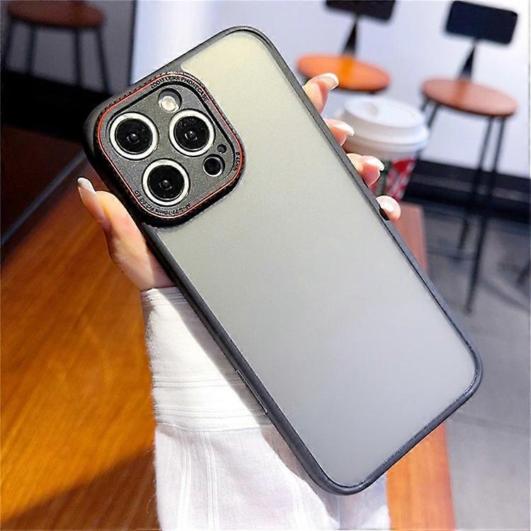 Compatible For iPhone 16 Pro Max Case Red Lens Ring Shockproof TPU + PC Translucent Phone Cover