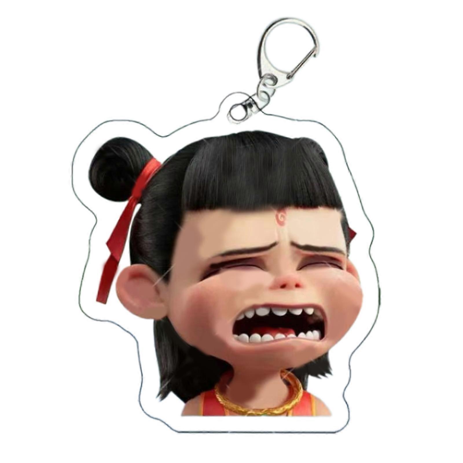 Cartoon Nezha Acrylics Keychain Charm Cartoon Animated Nezha Keychain Ornament Bag Charm for Bag Backpacks Phone Charm Style 9
