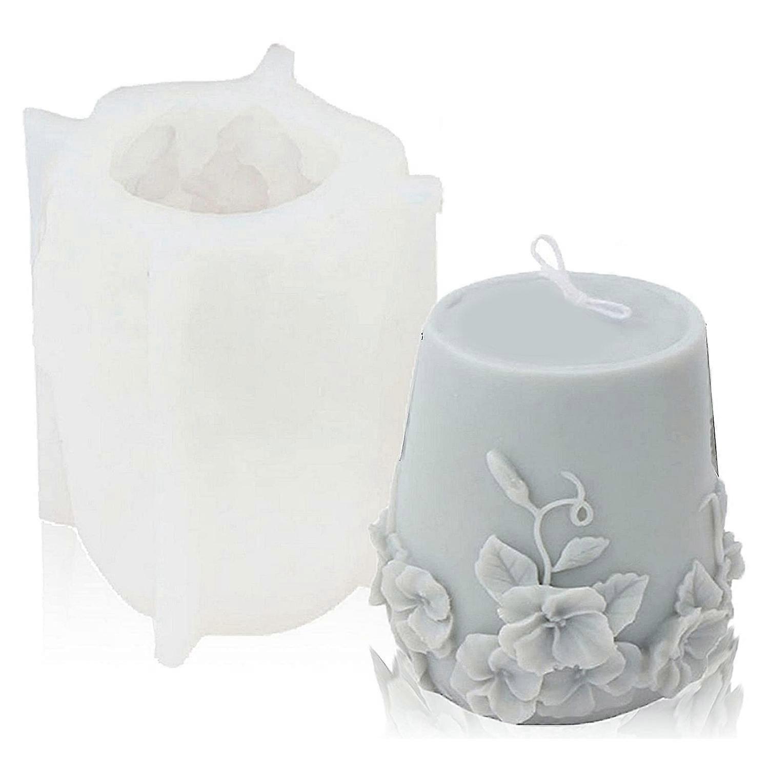 Cylinder Candle Molds Silicone, 3D Mould for Aromatherapy Candle, B
