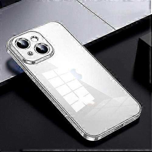 Transparent TPU Mobile Phone Case Compatible with Certain Brands - Shine Through Series Plating for iPhone 15