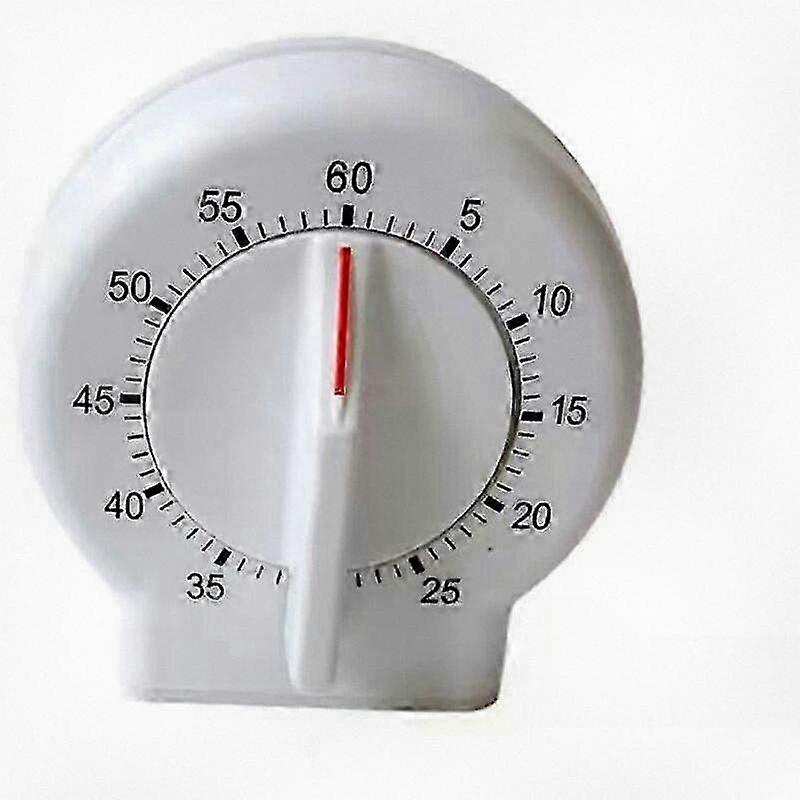 60 Minute Mechanical Kitchen Timer with Easy-to-Read Display, Perfect for Cooking and Baking in White Color
