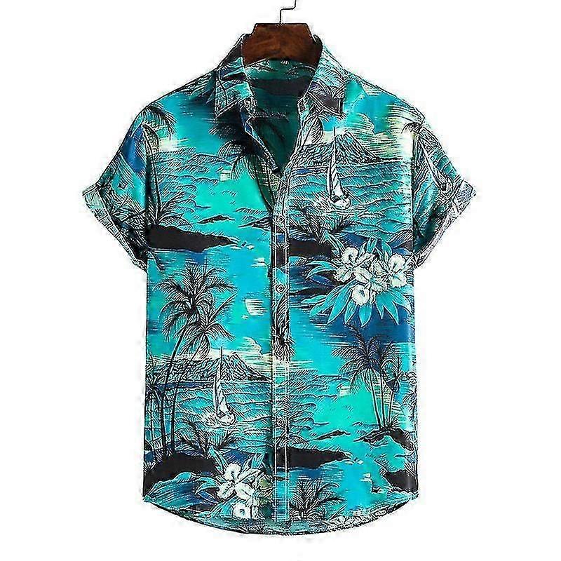 Herren Kurzarm-Freizeit-Hawaiihemd