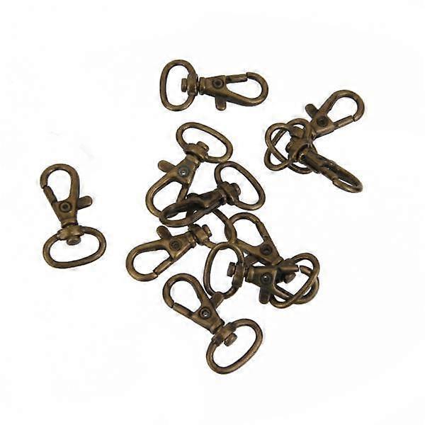14x 10pcs Vintage Swivel Snaps Hooks Bronze Key Key Chain DIY 3.3cm