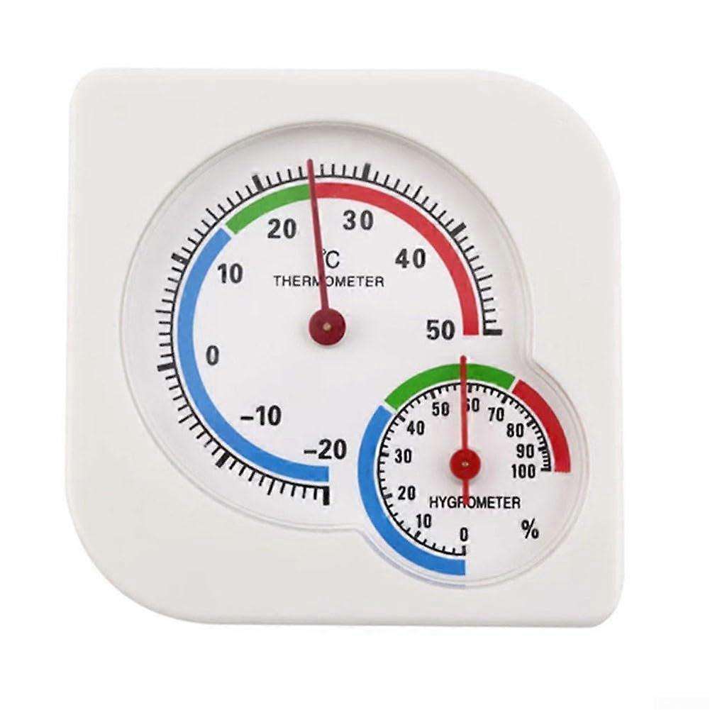 2-in-1 Thermometer Hygrometer Indoor Analogue Humidity Meter White Analogue Display For Home And Office