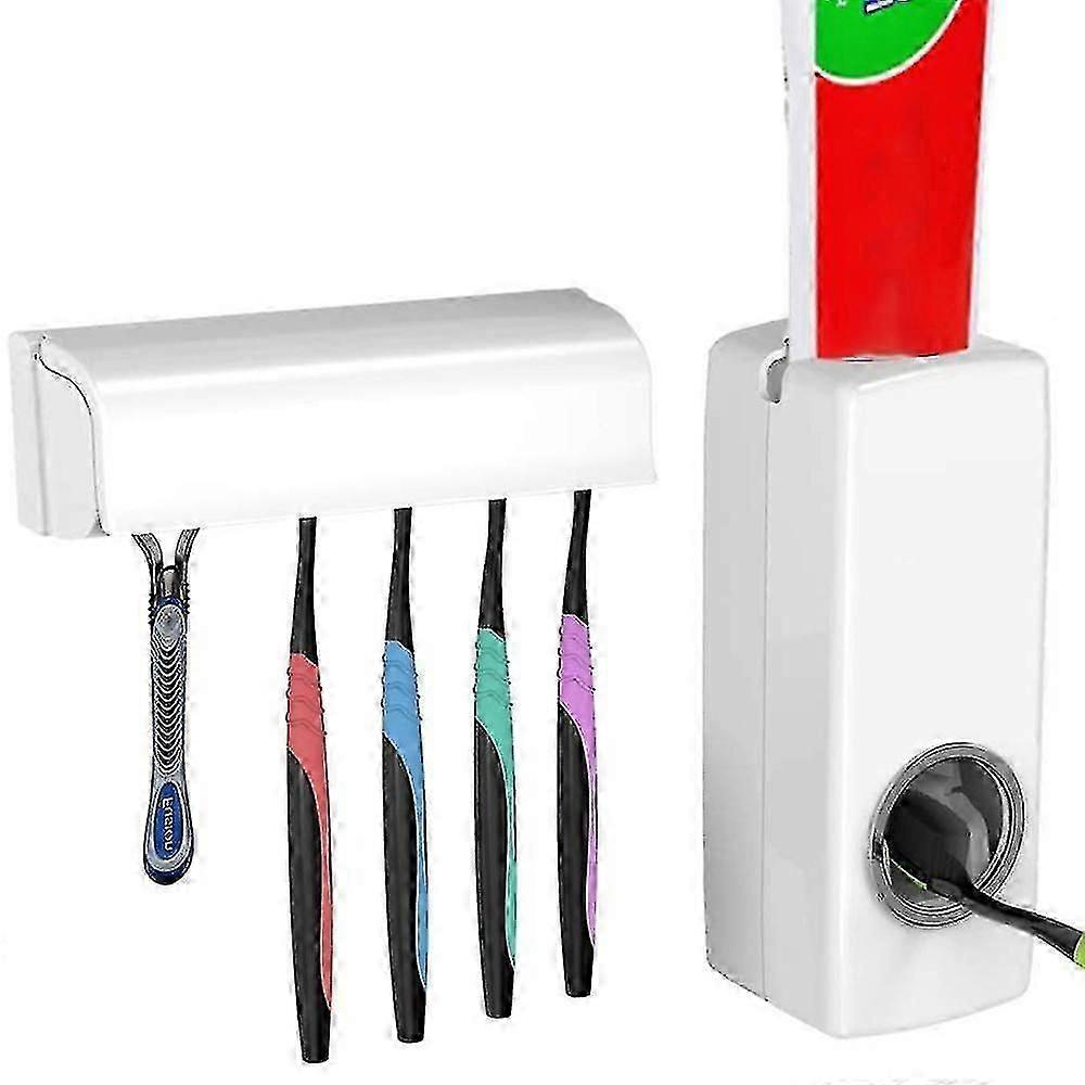 Toothbrush Holder With Cover Automatic Toothpaste Dispenser Set Dustproof