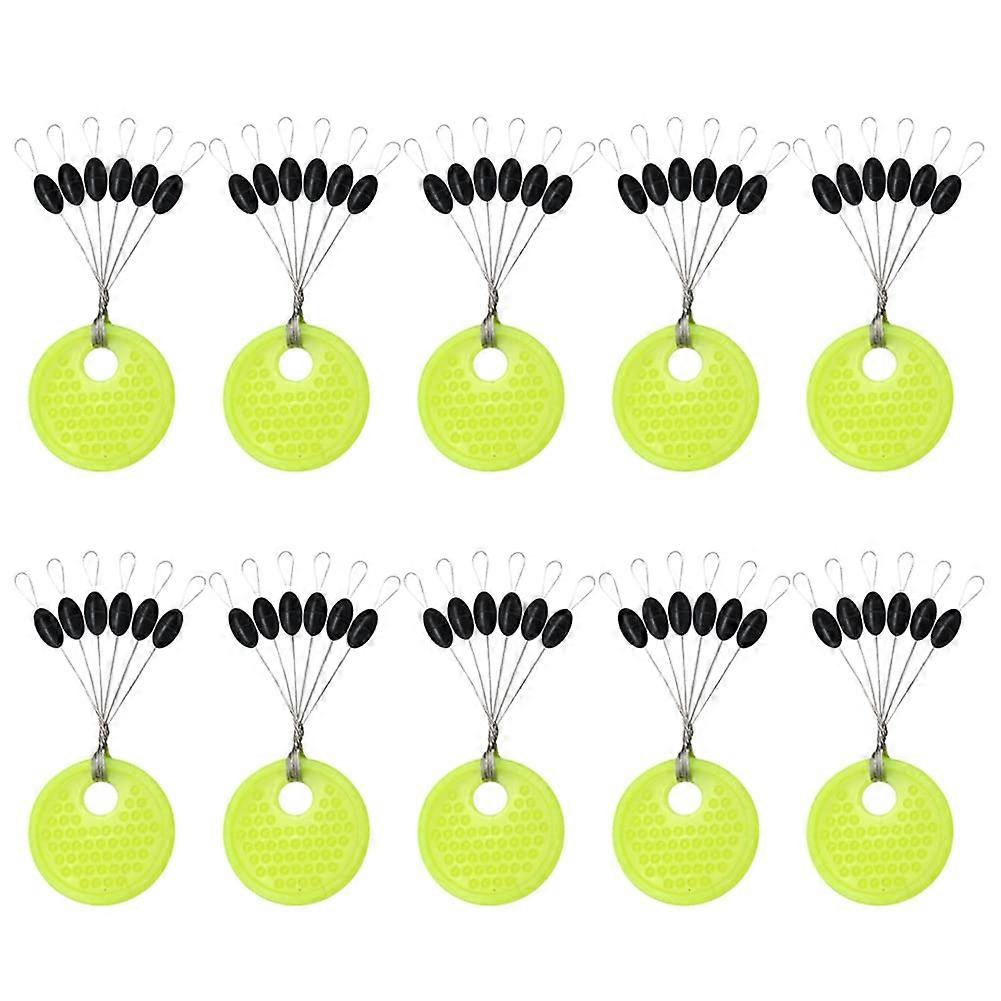 Pack of 60 Rubber Fishing Bobber Beads Stops 6 in 1 Float Sinker Stops Black Olive Cylinder Shape Line Stops Space Bean Fishing Equipment S Olive M
