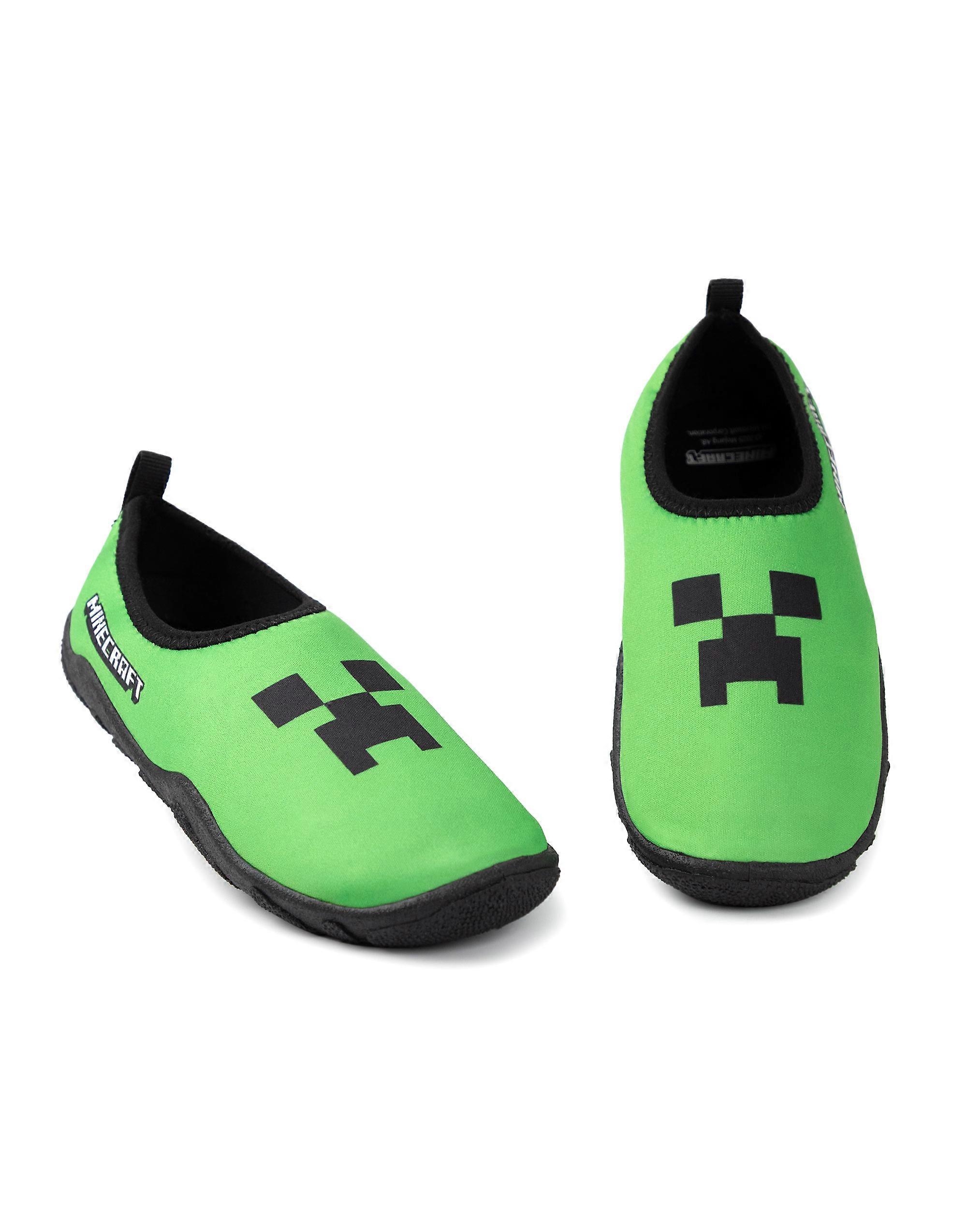 Minecraft Boys Aqua Shoes Green Creeper