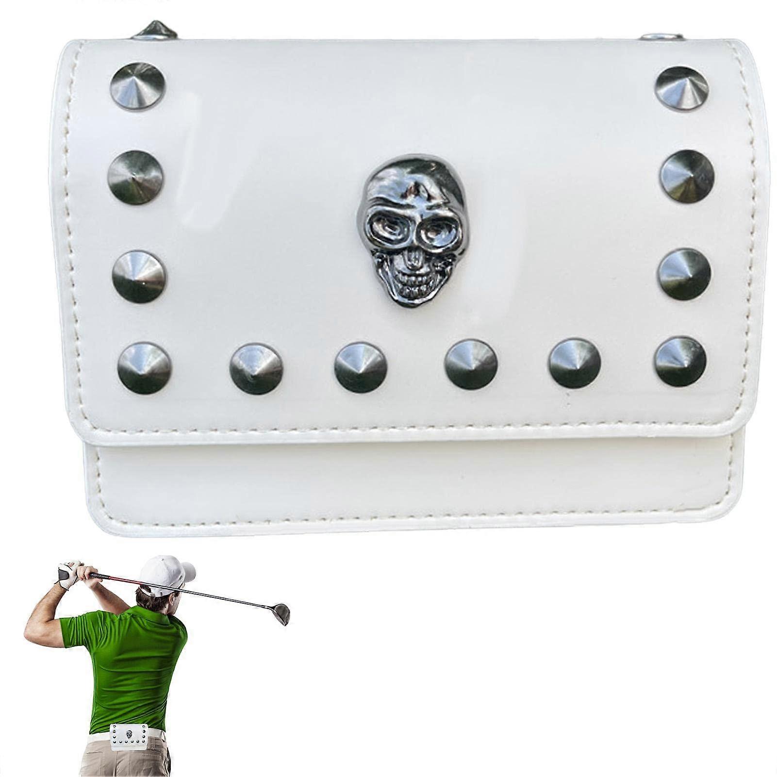 Golf Storage Bag - Golf Clubs Case with Rangefinder Holder, Universal Small Carrying Bag with Soft Lining and Closure Support in White