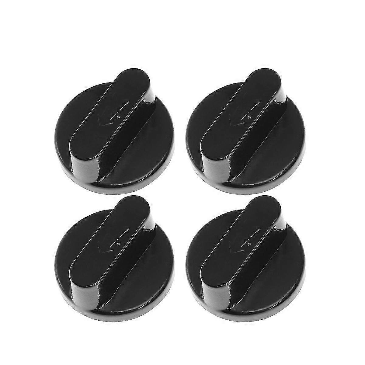 4 PCS Plastic Gas Stove Knobs Replacement Embedded Stove Switch Black