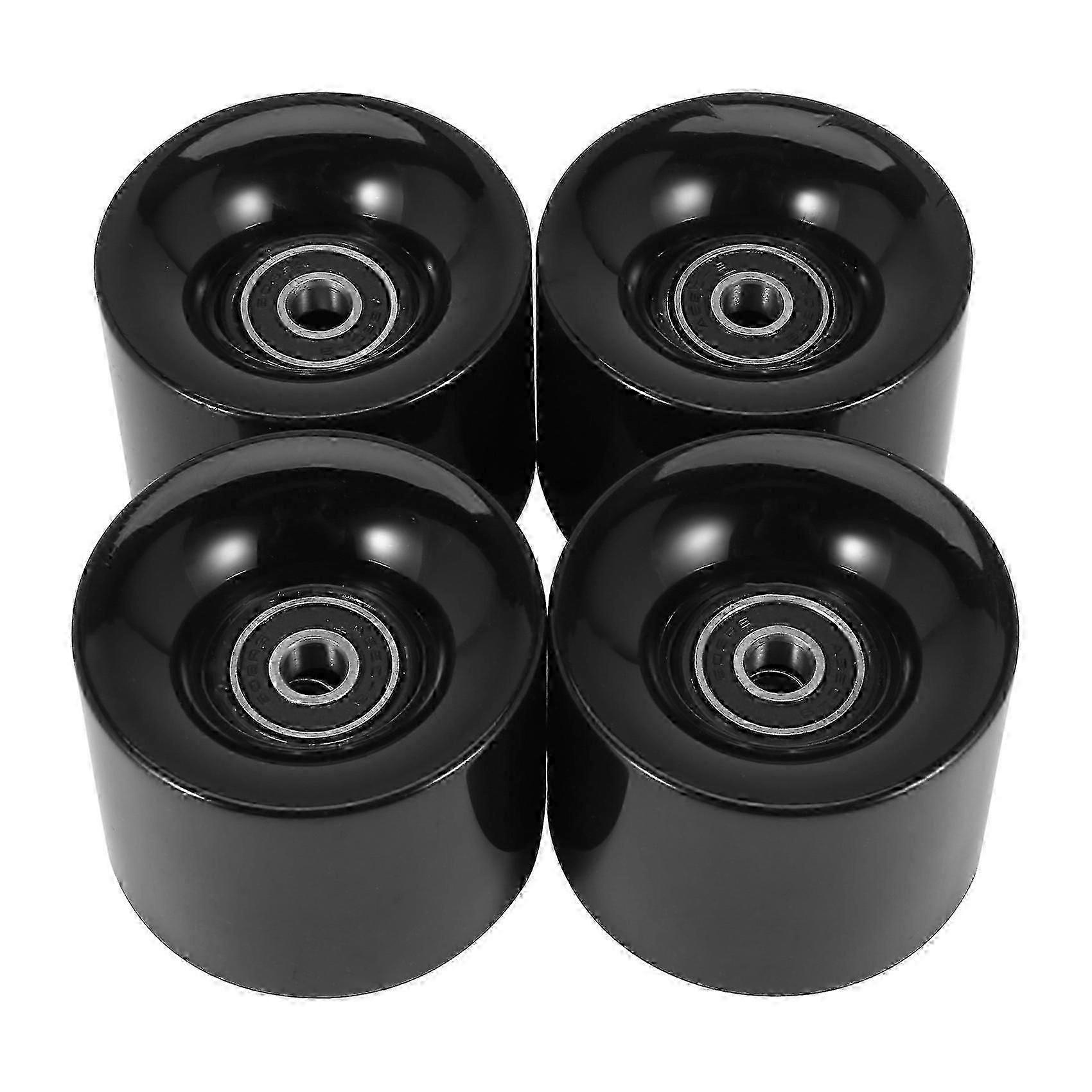 Set of 4 60mm Skateboarding Wheels with High-Quality ABEC-9 Bearings and Spacers for Cruiser Boards - Great Performance