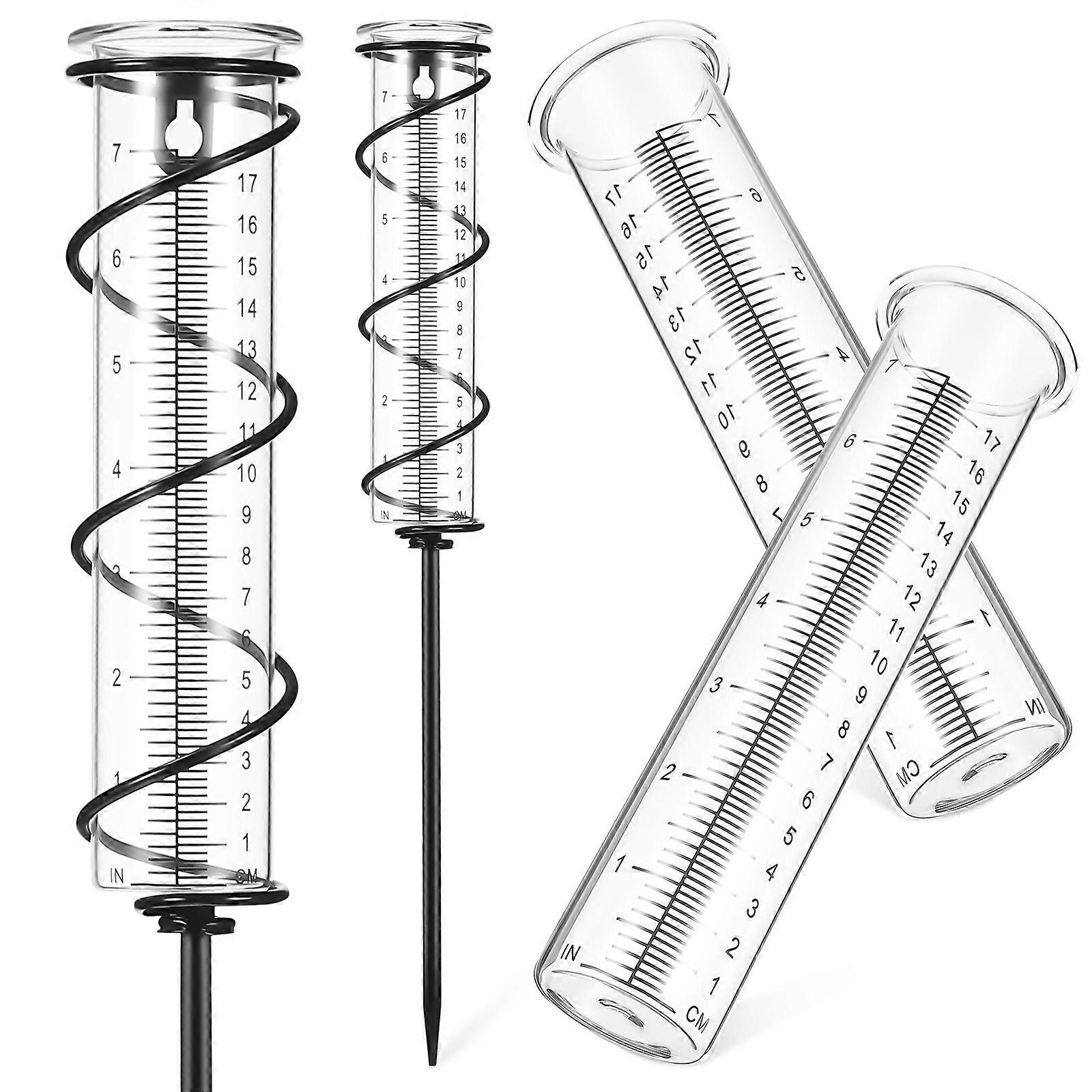 Outdoor Rain Gauge Set with Rotatable Holder and Backup Tubes for Reliable Use