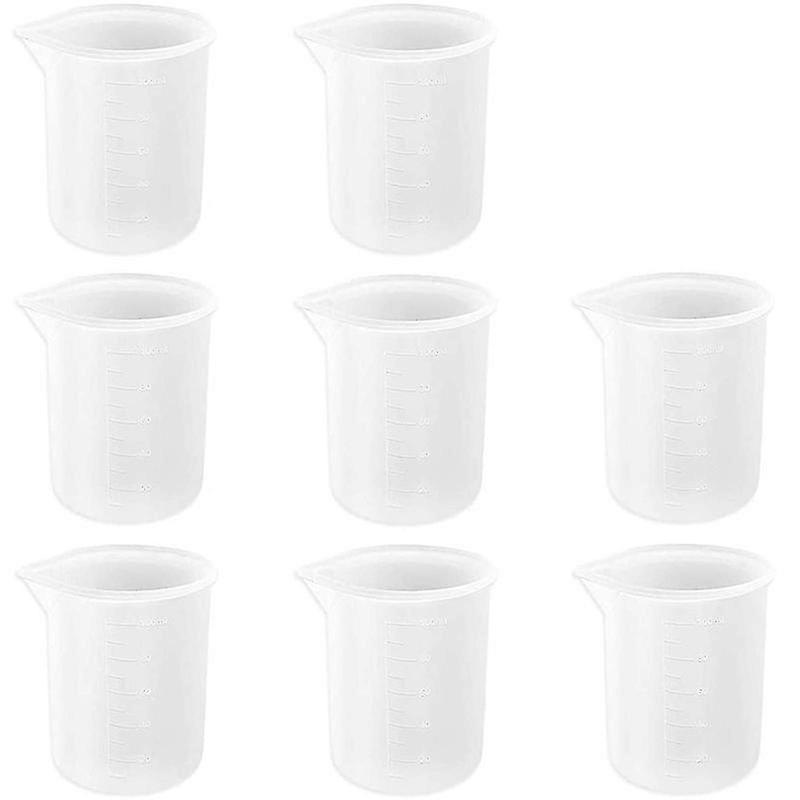 8 PCS 100 Ml Silicone Measuring Cups for Resin Non-Stick Epoxy Cups, Mixing Cups Glue Tools