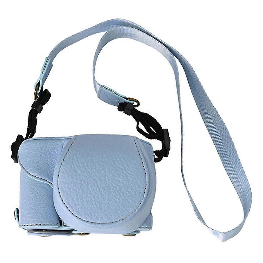 For Sony Alpha ZV-E10 Camera Case Litchi Texture Leather Cover with Battery Hole Strap