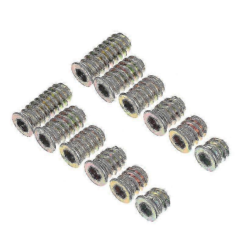 2X1.1cm Assorted Color Wire Caps & Nuts 60pcs Metal Flanged Screw-in Nuts Hex Socket T-nuts Threaded