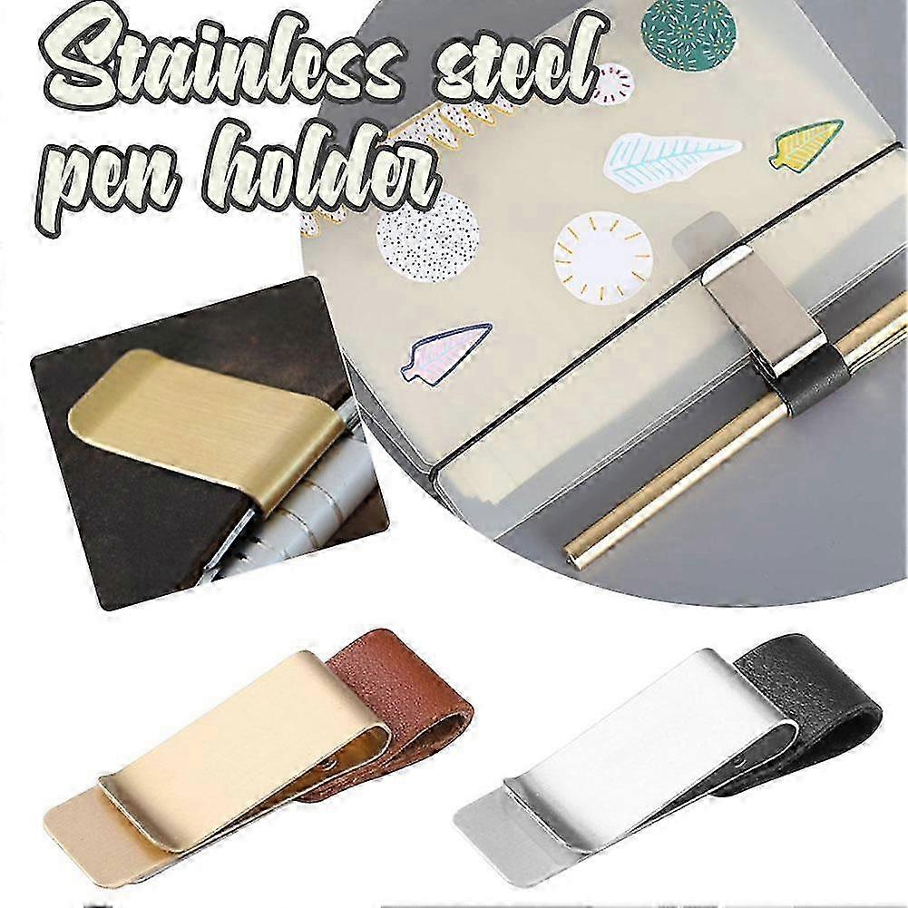 Pencil Holder Pen Loop For Notebooks Portable Diary Book Fittings Metal Leather 2025