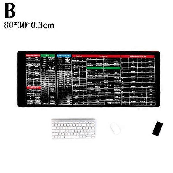 Large mouse pad Word/Excel/Power Point shortcut keys Desk P 80*30*0.3cm 1pc